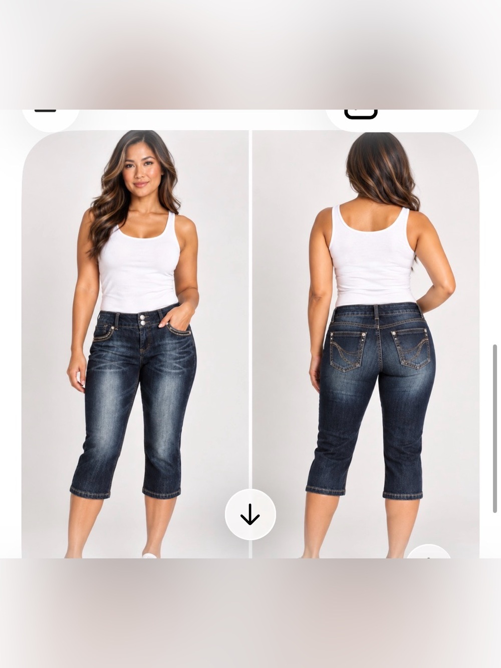 BONGO Dark Blue Cropped Capri Jeans